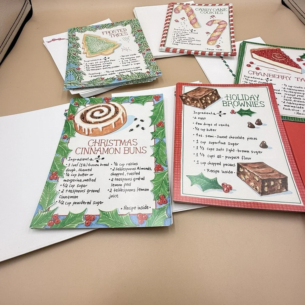 Vintage Christmas Cards Recipe Special American Greetings Hallmark Crown Lot 25+